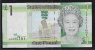 JERSEY 1 POUND Reine Élisabeth II. 1 POND de JERSEY. Série AD 000167 . -