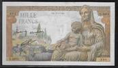 1000 Francs 03.12.1942 FRANCE .DÉESSE DÉMÉTER. Alphabet: G.2072  . Sehr schön
