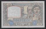 FRANCE 20 Francs Science et Travail.Wisseschaft und Abeit. Alphabet B.190 . -