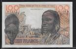 100 Francs (1965) BCEAO .B=BENIN. Jeune Femme. Masque.  Alphabet 0.244  . vorzüglich