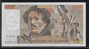 FRANCE 100 Francs 1982 "DELACROIX. Alphabet: X.60" VF+