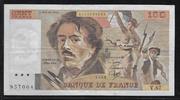 FRANCE 100 Francs 1983 "DELACROIX. Alphabet: V.67" VF