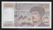 FRANCE. 20 Francs. DEBUSSY. Komponist, Compositeur. Alphabet: D.041 . -