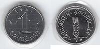 FRANCE 1 Centime 1981 Épi (de blé, Weizenähren) . "FDC"