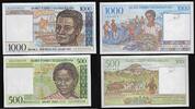 MADAGASIKARA / MADAGASCAR 500 Francs/100 Ariary. 1000 Francs/200 Ariary. Junge Frau, Junger Mann aus Madagaskar. Jeune femme, jeune homme de Madagascar. -