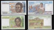 MADAGASIKARA / MADAGASCAR 500 Francs/100 Ariary. 1000 Francs/200 Ariary. Junge Frau, Junger Mann aus Madagaskar. Jeune femme, jeune homme de Madagascar. -
