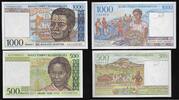 MADAGASIKARA / MADAGASCAR 500 Francs/100 Ariary. 1000 Francs/200 Ariary. Junge Frau, Junger Mann aus Madagaskar. Jeune femme, jeune homme de Madagascar. -