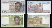 MADAGASIKARA / MADAGASCAR 500 Francs/100 Ariary. 1000 Francs/200 Ariary. Junge Frau, Junger Mann aus Madagaskar. Jeune femme, jeune homme de Madagascar. -