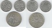 РОССИЯ/RUSSIE. 1x 50 Kopeck, 2x 15 Kopeck. 1x1924, 2x1915 3 Coins . VF, und vorzuglich.