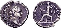 Roman Imperial Quinarius Vespasian AD 69-79, AR Quinarius (15mm, 1.63 gram) Rome 75 -