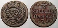 Dänemark 1/2 Skilling Kobber Friedrich IV. 1699-1730. -