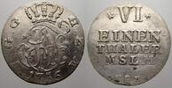 Mecklenburg-Strelitz 1/6 Taler Adolf Friedrich IV. 1752-1794. -