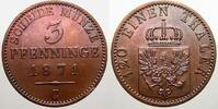 Brandenburg-Preußen Cu 3 Pfennig Wilhelm I. 1861-1888. -