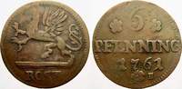 Mecklenburg-Rostock, Stadt Cu 6 Pfennig -
