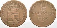 Sachsen-Coburg-Gotha Cu 1 1/2 Ernst I. 1826-1844. -