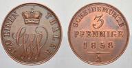 Schaumburg-Lippe Cu 3 Pfennig Georg Wilhelm 1807-1860. -