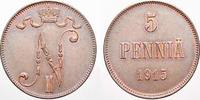 Russland Cu 5 Penniä 1 Zar Nikolaus II. 1894-1917. -