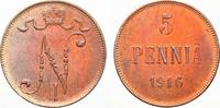 Russland Cu 5 Penniä 1 Zar Nikolaus II. 1894-1917. -