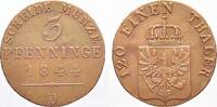 Brandenburg-Preußen Cu 3 Pfennig Friedrich Wilhelm IV. 1840-1861. -
