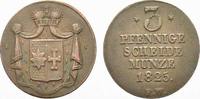 Waldeck Cu 3 Pfennig Georg Heinrich 1813-1845. -