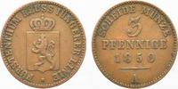 Reuss, jüngere Linie zu Schleiz Cu 3 Pfennig Heinrich LXII. 1818-1854. -