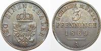 Brandenburg-Preußen Cu 3 Pfennig Wilhelm I. 1861-1888. -