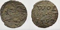 Pommern-Wolgast Kupfer Scherf 1592 Ernst Ludwig 1569-1592. VF mit schöner Kupferpatina
