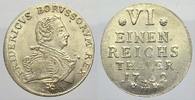 Brandenburg-Preußen 1/6 Taler Friedrich II. 1740-1786. -