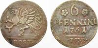 Mecklenburg-Rostock, Stadt Cu 6 Pfennig -
