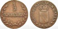 Baden-Durlach Cu 1/2 Kreuzer Ludwig 1818-1830. -
