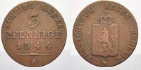Reuss, jüngere Linie zu Schleiz Cu 3 Pfennig Heinrich LXII. 1818-1854. -
