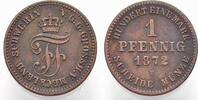 Mecklenburg-Schwerin Cu 1 Pfennig Friedrich Franz II. 1842-1883. -