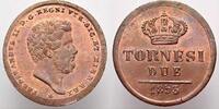Italien-Neapel und Sizilien Cu 2 Tornesi Ferdinand II. 1830-1859. -