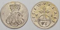 Sachsen-Weimar-Eisenach 6 Pfennig (Sechser) Ernst August Constantin 1756-1759. -