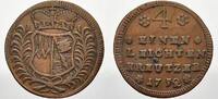 Würzburg, Bistum Cu 1/4 Kreuzer Karl Philipp von Greiffenklau-Vollraths 1749-1754. -