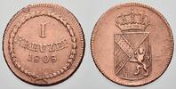 Cu Kreuzer 1808 Baden-Durlach Karl Friedrich 1806-1811. Gutes sehr schön