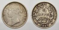 Indien-British Indien One 1/4 Rupee Victoria 1837-1901. -