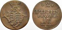 Sachsen-Weimar-Eisenach Cu 2 Gute Pfennig Anna Amalia 1758-1775. -