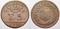 Italien-Neapel und Sizilien Cu 5 Tornesi Ferdinand IV 1759-1799. -