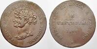 Italien-Lucca Cu 5 Centesimi Elisa Bonaparte und Felix Baciocchi, 1805-1814. -