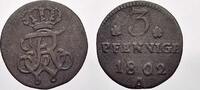 Brandenburg-Preußen 3 Pfennig Friedrich Wilhelm III. 1797-1840. -