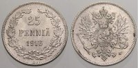 Russland 25 Penniä 1 Zar Nikolaus II. 1894-1917. -
