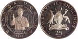 Uganda 25 Shillings 1969 Apostolische Visite von Papst Paul VI. Proof