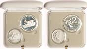 Israel 1 New Sheqel + 2 New Sheqalim Flora und Fauna. -