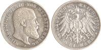 Württemberg 2 Mark Wilhelm II. 1891-1918. -