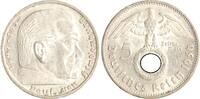 Drittes Reich 5 Reichsmark Paul von Hindenburg - mit Hakenkreuz. -