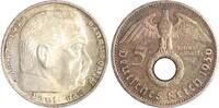 Drittes Reich 5 Reichsmark Paul von Hindenburg - mit Hakenkreuz. -