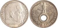 Drittes Reich 5 Reichsmark Paul von Hindenburg - mit Hakenkreuz. -
