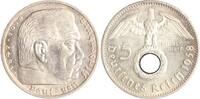 Drittes Reich 5 Reichsmark Paul von Hindenburg - mit Hakenkreuz. -