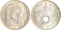 Drittes Reich 5 Reichsmark Paul von Hindenburg - mit Hakenkreuz. -